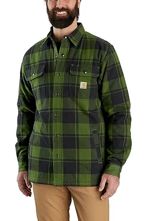 Carhartt Herren Relaxed Fit Flannel Sherpa-Lined Shirt Jac Hemd mit Button-Down-Kragen, , Mittel