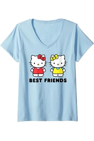 Sanrio Damen Hello Kitty Mimmy Best Friends T-Shirt mit V-Ausschnitt