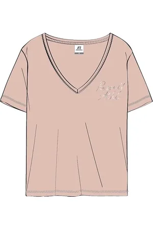 Russell Athletic A21281-P51-651 Losse V-Neck Tee Shirt T-Shirt Damen Größe M