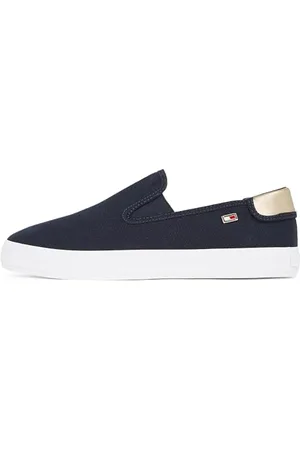 Tommy Hilfiger Damen Vulcanized Sneaker Canvas Slip-On zum Reinschlüpfen, Blau (Space Blue), 40