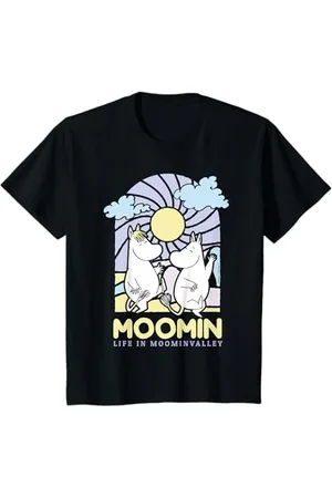 Moomin Kinder Life In valley Buntglas-Stil Dark Kids T-Shirt