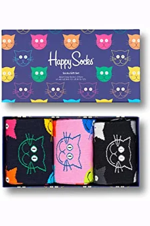 Happy Socks Unisex 3-Pack Mixed Cat Gift Set Socken, , 41-46 (3er Pack)