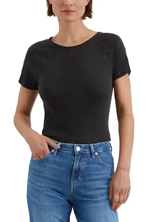 Marc O’ Polo Marc OߴPolo Damen T-Shirt aus Bio-Baumwolle mit U-Boot Ausschnitt, Schwarz (Black), M