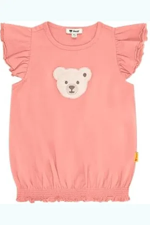 Steiff T-Shirt Kurzarm EU Größe 128 , Kurzarm Shirt, Sommer Shirt für Kinder, Babyoberteil, ideales Basic Shirt, bequem und weich, waschmaschinenfest