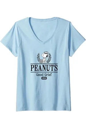 Peanuts Damen Erdnüsse - Sports Collegiate T-Shirt mit V-Ausschnitt