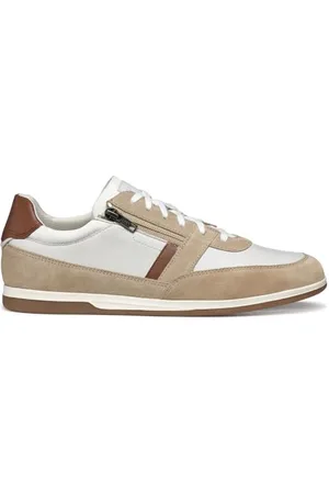 Geox Herren U Renan A Sneaker, White/Beige, 45 EU