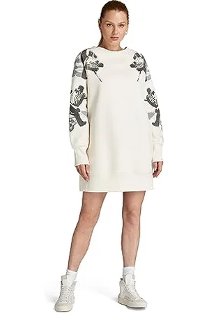G-Star RAW Damen Loose Graphic Sweat Dress r Long Sleeve, , S
