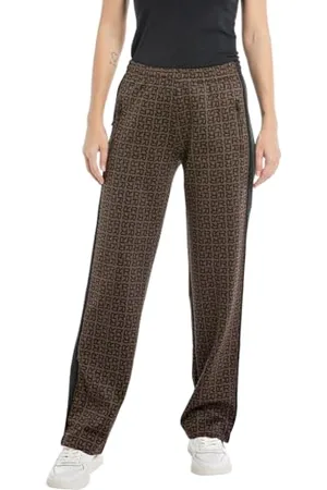 Replay Damen Stoffhose Logo All Over Print, (Mehrfarbig), XS