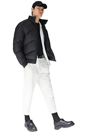 Trendyol Herren Design Regular Schwellung Geometric Pattern Webstoff Winterjacke Coat, , S
