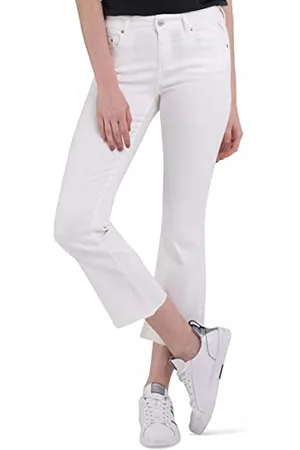 Replay Damen Jeans Schlaghose Faaby Flare Crop Flare-Fit, (Weiß), 33W