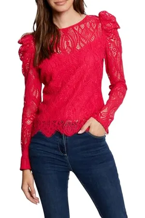 Morgan Langarm-T-Shirt mit Spitzen M