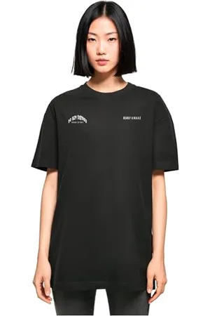 Merchcode Damen T-Shirt Ladies Barely Awake Oversized Boyfriend Tee, Oversized Fit, Cotton 100 Percent, XL