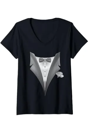 Buy Cool Shirts Damen Faux Novelty Smoking Smoking for Wedding or Parties T-Shirt mit V-Ausschnitt