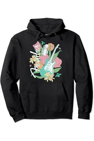 Fender Spring Time Guitar Vintage Bees And Flowers Poster Pullover Hoodie