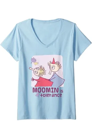 Moomin Damen Thingamy und Bob Is Tolerance T-Shirt mit V-Ausschnitt