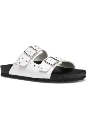 Geox J Adriel Girl J Sandal, White/Silver, 34 EU