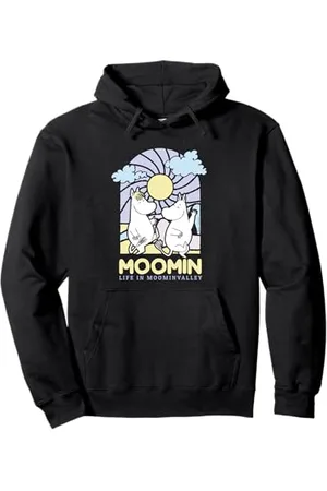 Moomin Life In valley Buntglas-Stil, dunkel Pullover Hoodie