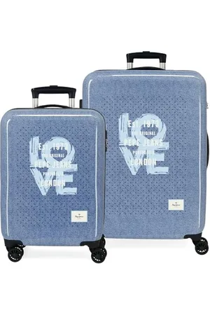Pepe Jeans Noni Denim Kofferset, , 55/65 cm, starr, 6 kg, seitlicher Kombinationsverschluss, ABS, 6 kg, 91 l, Handgepäck von Joumma Bags, , Talla única, Koffer-Set