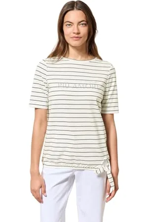 CECIL Damen B322945 Streifenshirt mit Wording, , XS