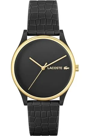 Lacoste Analog Quarzuhr für Damen Kollektion CROCODELLE mit Schwarzes Silikonarmband - 2001249