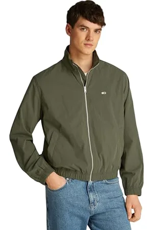 Tommy Hilfiger Herren Windbreaker Jacke Essential Stehkragen, Grün (Fatigue Green), XXL