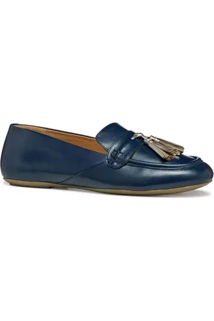 Geox Damen D Palmaria B Moccasin, Navy/Lt Gold, 38 EU
