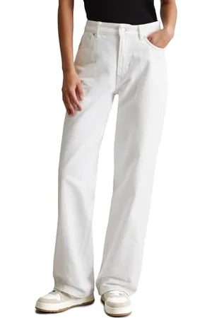 Marc O’ Polo Marc OߴPolo Denim Damen Jeanshose aus Bio-Baumwolle Wide Leg, Mehrfarbig (White Multi 01), W28/L30