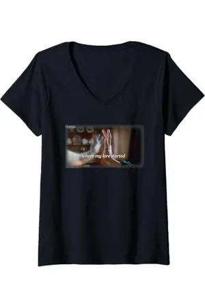 Casper Damen Where My Lore Started Hand Touch T-Shirt mit V-Ausschnitt