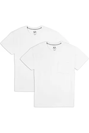 Fruit Of The Loom Herren Eversoft Baumwoll, kurzärmelig, atmungsaktiv, ohne Etikett T-Shirt, 2 Stück in Weiß, L (2er Pack)