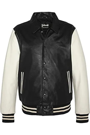 Schott NYC Herren Lccoachvars Jacket, Schwarz/Off-White, XL