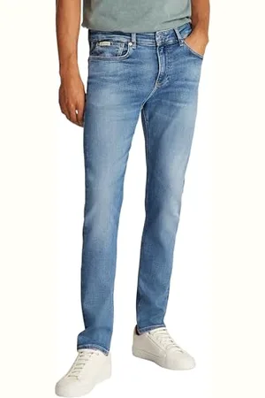 Calvin Klein Herren Jeans Hose Skinny mit Stretch, Blau (Denim Light), 32W/38L