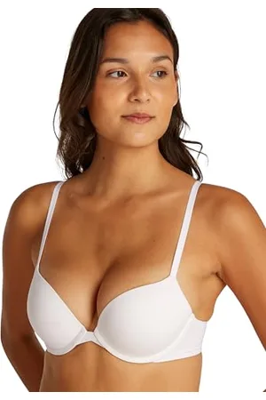 Calvin Klein Damen Plunge BH mit Push-Up, Weiß (White), 80C