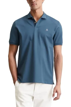 Marc O’ Polo Marc OߴPolo Herren Kurzarm-Poloshirt aus Bio-Baumwolle Regular Fit, Blau (Storm), L