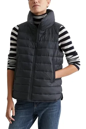 Marc O’ Polo Marc OߴPolo Damen Steppweste mit Stehkragen wasserabweisend, Blau , 44