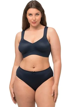 Ulla Popken Damen große Größen Übergrößen Plus Size Mikrofaser-BH, 2er-Pack, ohne Bügel, vorgeformte Cups