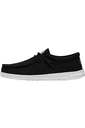 Hey dude Herren Wally Slub Canvas Moc Toe Shoes, Black, 37 EU