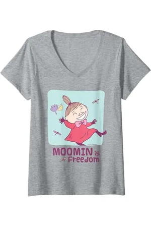 Moomin Damen Mumin Little My Is Freedom T-Shirt mit V-Ausschnitt
