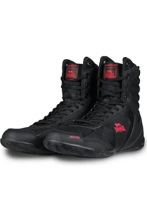 Lonsdale London Unisex Heskin Boxschuhe, Black/Red, 43 EU