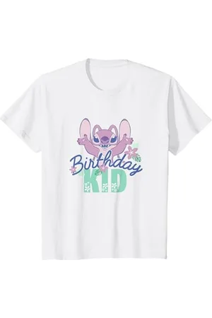 Disney Kinder Lilo & Stitch Birthday Kid Retro Angel Floral Youth T-Shirt