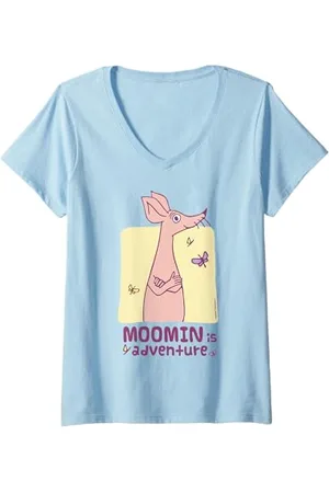 Moomin Damen Mumin Sniff Mumins ist Abenteuer T-Shirt mit V-Ausschnitt
