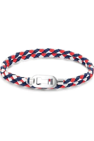 Tommy Hilfiger Jewelry Geflochtenes Lederarmband für Herren Rot, Weiss und Blau - 2790387