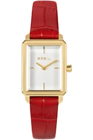 Breil Damen Armbanduhr CARRÉ mit blauen Lederarmband, 5 Bar, Gehäusegröße: 20x24 mm, TW2026