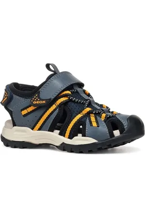 Geox J Borealis Boy B Sandal, Navy/Orange, 25 EU