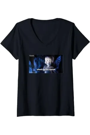 Casper Damen Where My Lore Started Smiling T-Shirt mit V-Ausschnitt