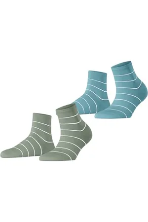 ESPRIT Damen Socken Fine Line Multipack W Sso Baumwolle gemustert 2 Paar, , 35-38