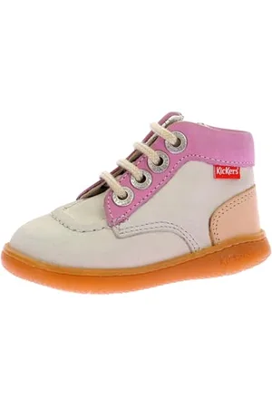 Kickers Jungen Unisex Kinder Kickiconic Stiefelette, Cassweiß, Korallenrot, 25 EU
