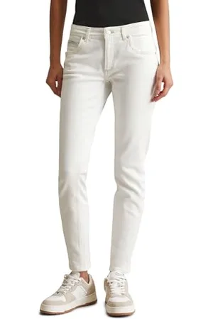 Marc O’ Polo Marc OߴPolo Denim Damen Jeanshose mit Stretch-Anteil Slim Fit, Mehrfarbig (White Multi 01), W30/L30