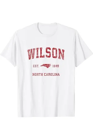 Wilson North Carolina NC Vintage Sports Design roter Druck T-Shirt