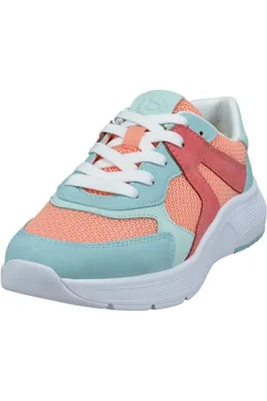 Bugatti Damen Sandaletten, Frauen Sandalen,Sommersandalen,bequem,flach,Sommerschuhe,Freizeitschuhe,offene Schuhe,Light Blue/Light red (4232),39 EU/EU UK