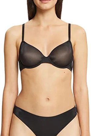 ESPRIT Damen Glossy Shimmer Underwire Bra Geformter BH, Black, 75 B